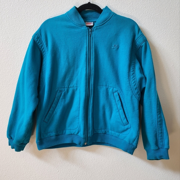 Vintage, 90s, Nike Full Zip Sweatshirt Jacket in Teal - Picture 1 of 10